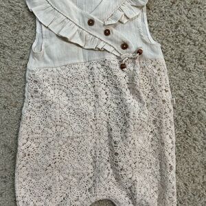 Cream Crochet Baby Romper